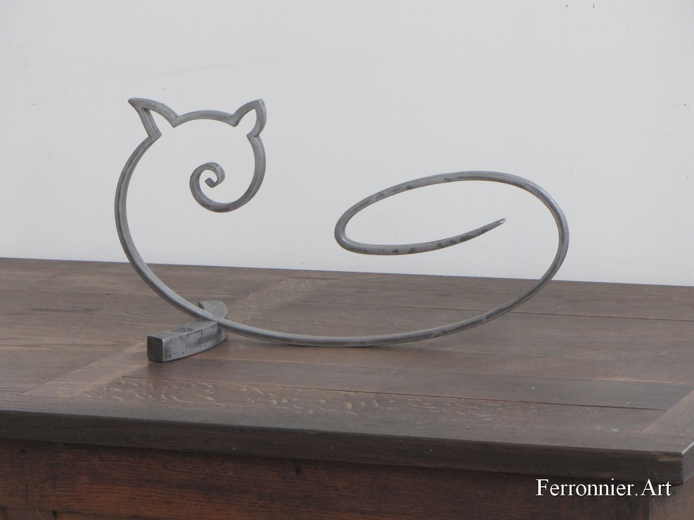 Chat en fer forgé réalisé par Stephan Poirier ferronnier d'art